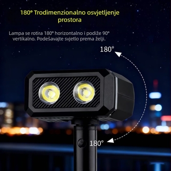 Kamp lampica s glavom koja se okreće 180°, proširiva viseća, punjiva LED 10W, 3,7V