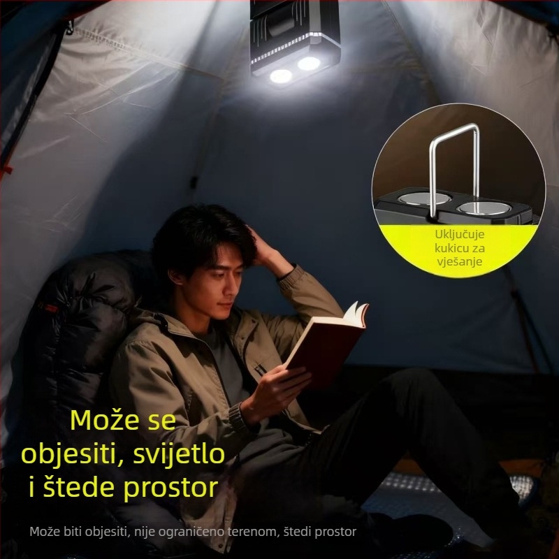 Kamp lampica s glavom koja se okreće 180°, proširiva viseća, punjiva LED 10W, 3,7V