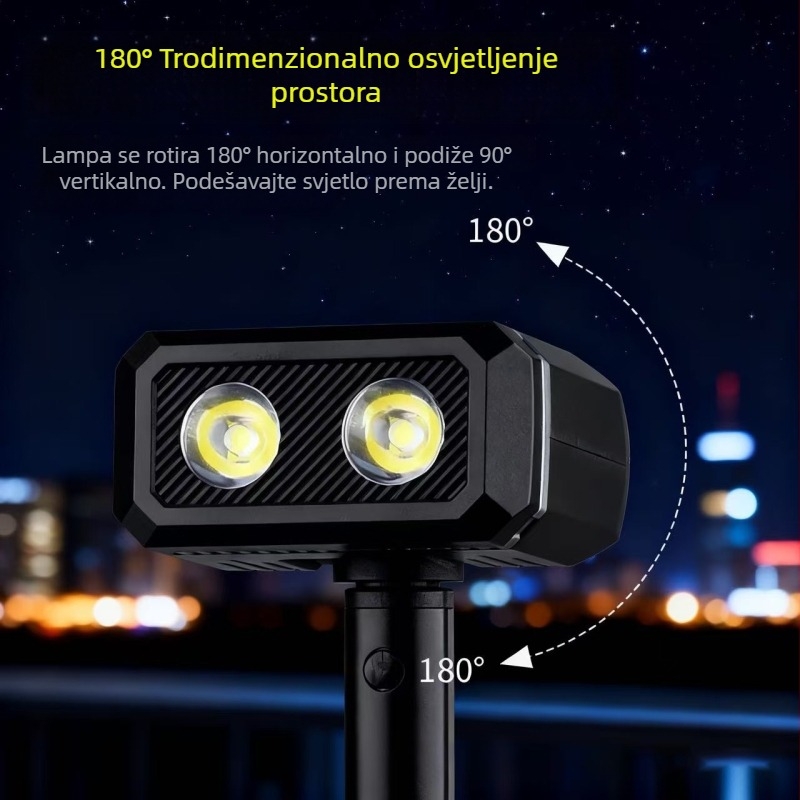 Kamp lampica s glavom koja se okreće 180°, proširiva viseća, punjiva LED 10W, 3,7V