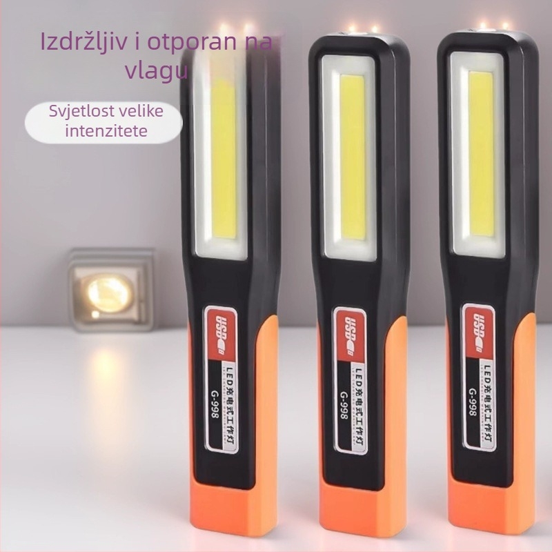 COB LED radna svjetiljka s USB punjenjem, prijenosna magnetska inspekcijska svjetiljka, 5W, 1200mAh, trajanje baterije 2–8 sati