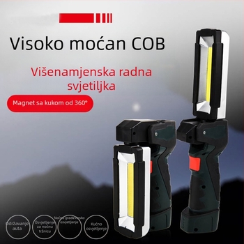 COB LED radna svjetiljka — 3W, 2000mAh, 360° okret, punjač uključen