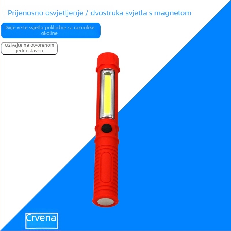 CYCLE ZONE LED Višenamjenska COB radna svjetiljka s magnetskim perom, za kampiranje, napajanje baterijom 5V 3W