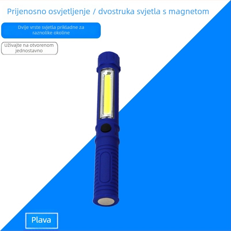 CYCLE ZONE LED Višenamjenska COB radna svjetiljka s magnetskim perom, za kampiranje, napajanje baterijom 5V 3W