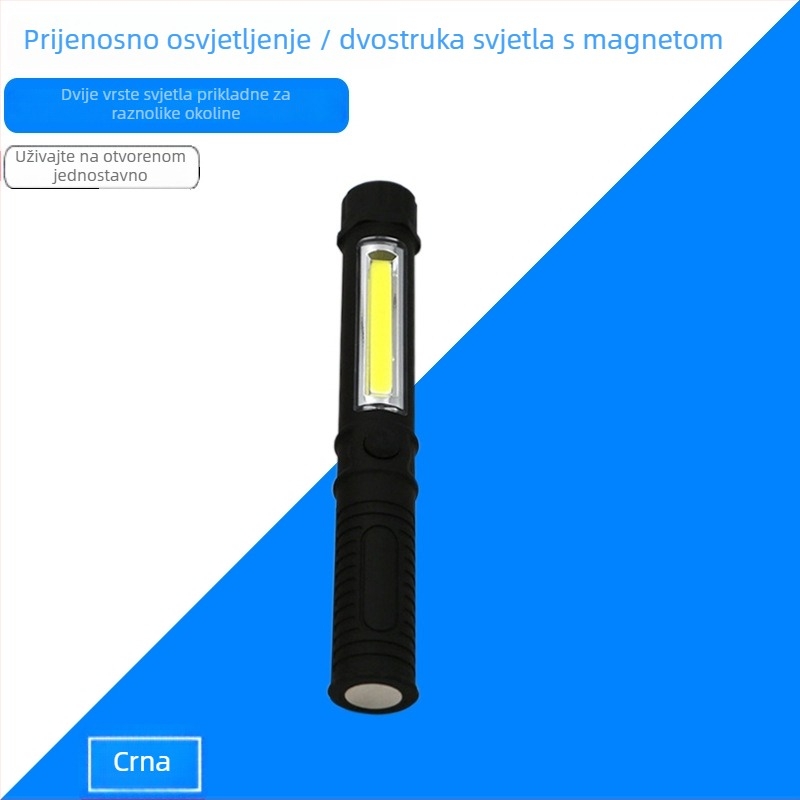 CYCLE ZONE LED Višenamjenska COB radna svjetiljka s magnetskim perom, za kampiranje, napajanje baterijom 5V 3W