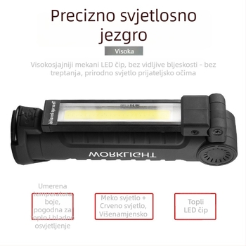 LED radna svjetiljka s USB punjenjem, sklopiva magnetska, 3V 3W, vanjska upotreba