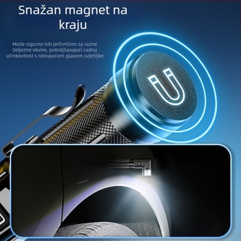 Višefunkcionalno L-oblik LED svjetlo, 10W, baterija 1800mAh, aluminijski kućište, USB punjenje, za nužno osvjetljenje i inspekciju