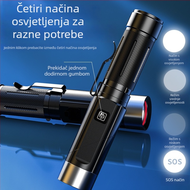Višefunkcionalno L-oblik LED svjetlo, 10W, baterija 1800mAh, aluminijski kućište, USB punjenje, za nužno osvjetljenje i inspekciju