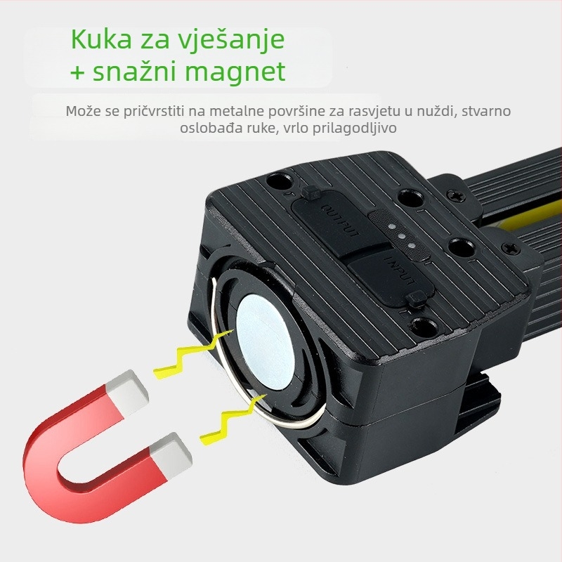 Višenamjenska punjiva COB radna svjetiljka s LED održavanjem, sklopiva magnetska lampica za auto i svjetlo za kampiranje