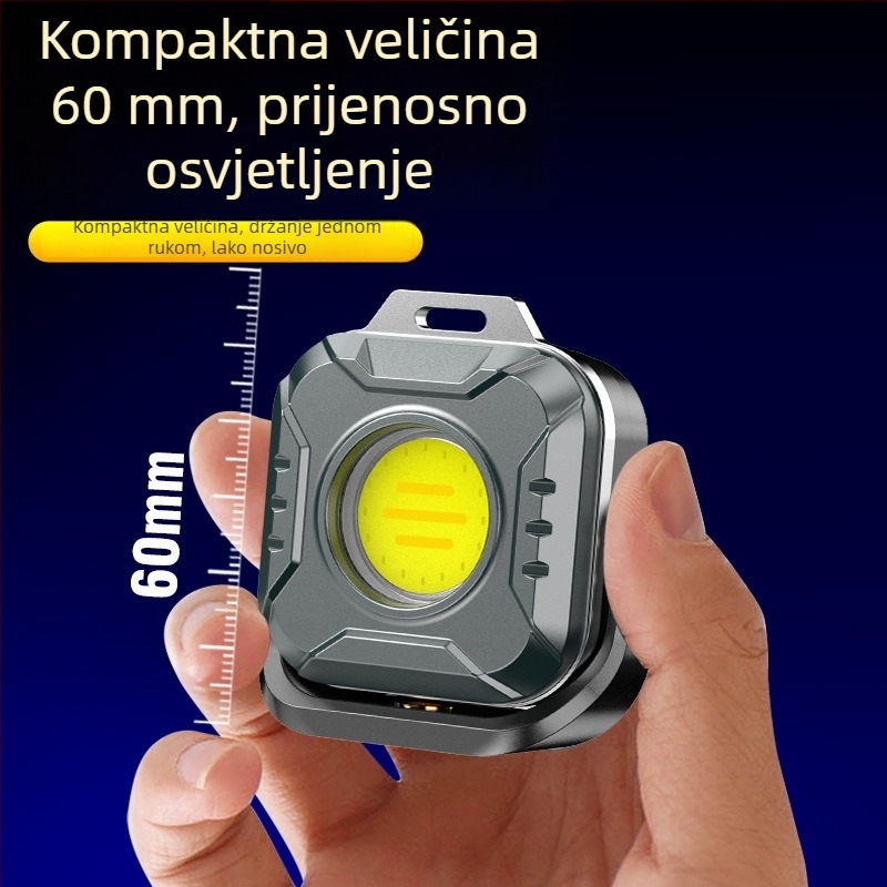 Kompaktna LED svjetiljka visoke svjetline, magnetska glava, višenamjenska nužna popravna svjetiljka, 360° rotacija, prijenosna kamping lampica