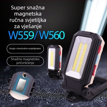 COB radna svjetiljka s magnetskim držačem, LED 10W, baterija 2400mAh, punjiva, sklopiva, 360° rotacija