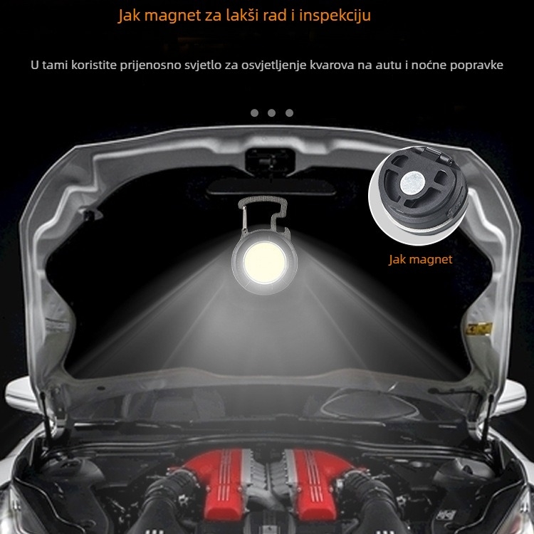 Svjetiljka za ključeve s Type-C punjenjem, LED, 5W, 650mAh, aluminijsko kućište