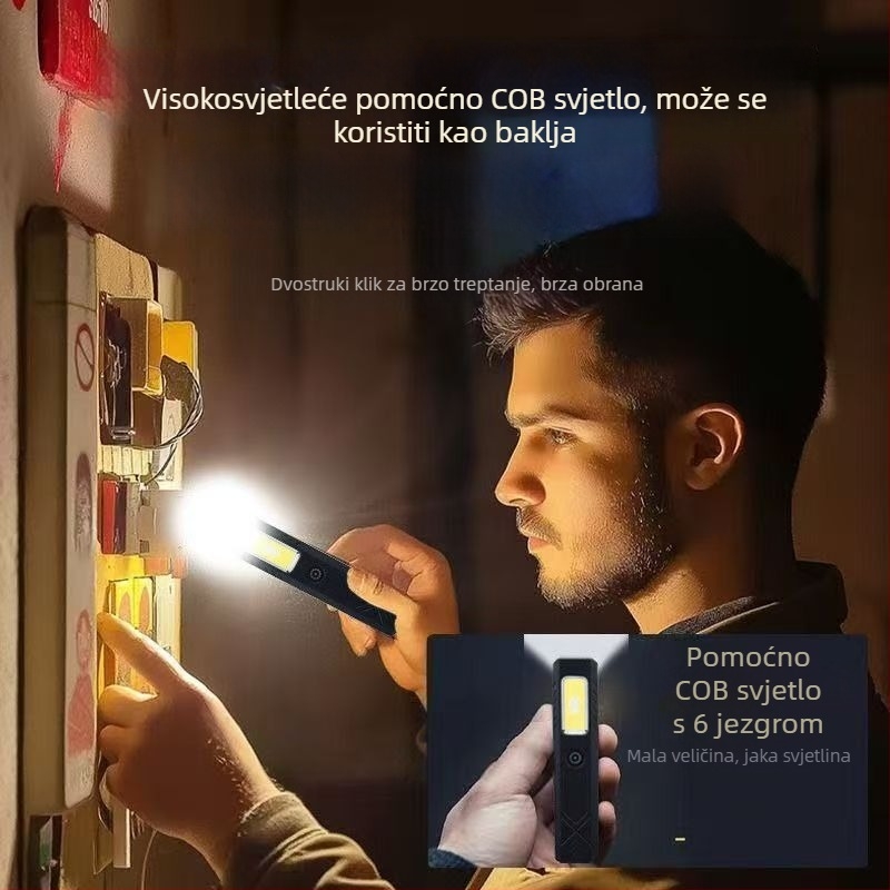 Magnetno punjivo LED radno svjetlo za automobilsku popravak i održavanje — 2 LED, prilagodljiva jačina svjetla, IP55, 3.7V