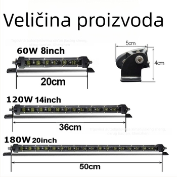Duga LED radna svjetiljka u jednom nizu, 9D inspekcijska svjetiljka, rasvjeta rešetke i krova, LED pomoćno osvjetljenje