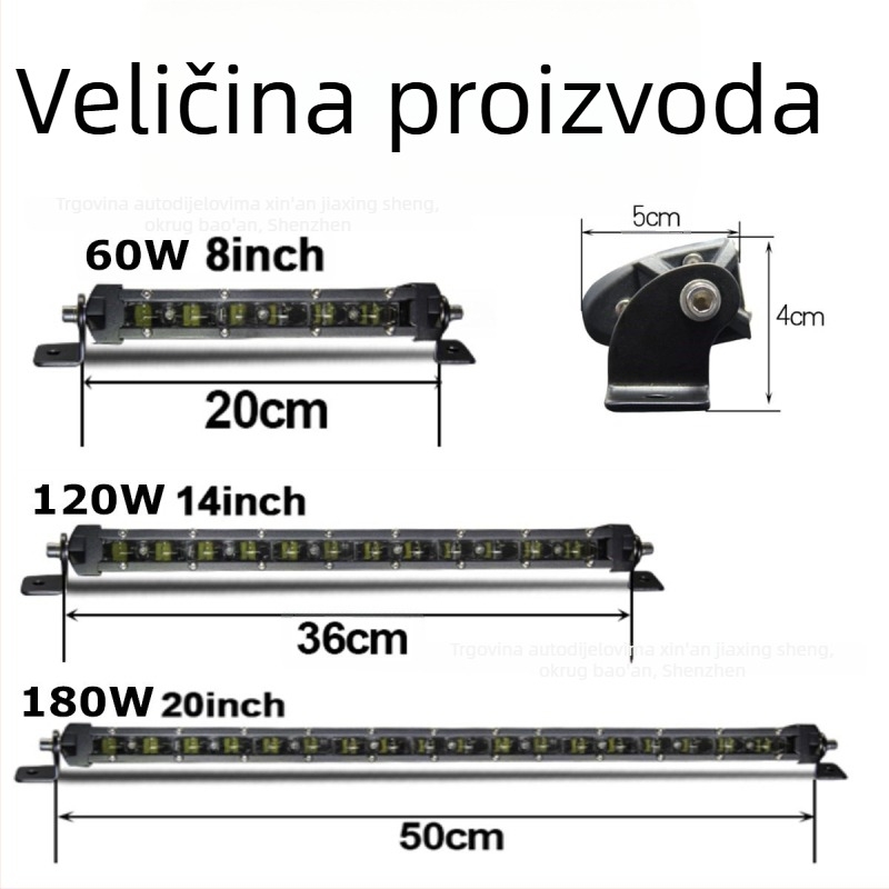 Duga LED radna svjetiljka u jednom nizu, 9D inspekcijska svjetiljka, rasvjeta rešetke i krova, LED pomoćno osvjetljenje