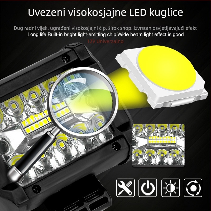 Automobilska LED radna svjetiljka 12V, 6000 lm, 6500K, 50.000 h, LED 3030