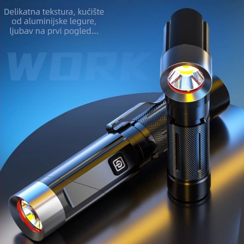 Višenamjenska L-oblika kutna LED svjetiljka, 10W, 1800mAh, USB punjenje, aluminijska legura