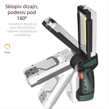 LED radna svjetiljka s magnetom, sklopiva, COB LED, 3W, 1500mAh baterija