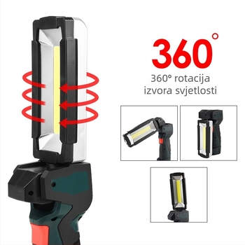 LED radna svjetiljka s magnetom, sklopiva, COB LED, 3W, 1500mAh baterija