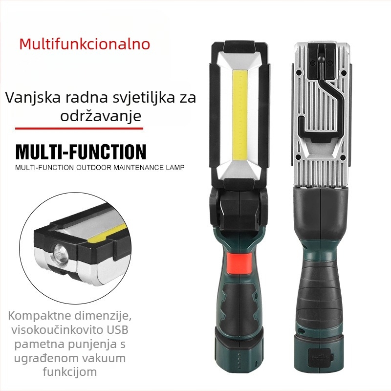 LED radna svjetiljka s magnetom, sklopiva, COB LED, 3W, 1500mAh baterija