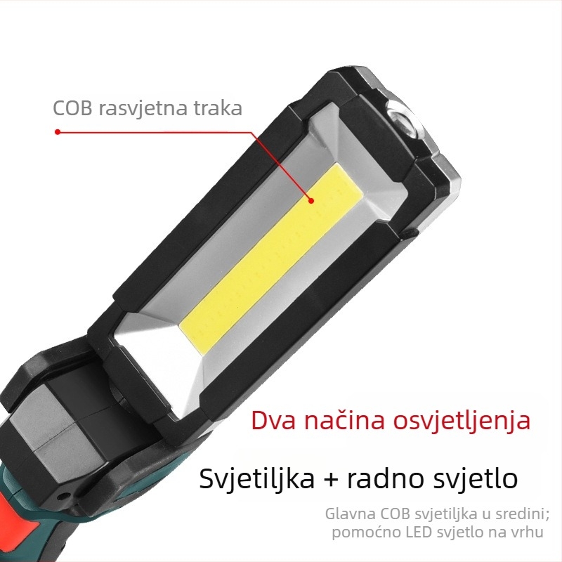 LED radna svjetiljka s magnetom, sklopiva, COB LED, 3W, 1500mAh baterija
