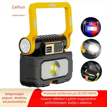 LED COB radna svjetiljka, punjiva, ručno pokretana, prijenosna, 1800mAh, 10W, domet 200–500 m, trajanje baterije 3–6 h