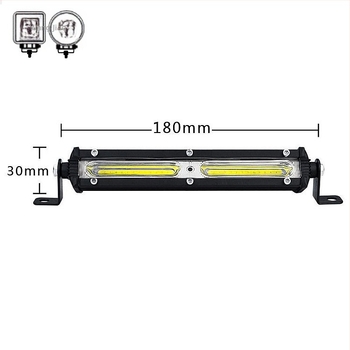 WJ COB radna svjetiljka s jednorednom 18W, 12-24V, aluminijsko kućište, pogodna za auto, kamion, SUV, motocikl