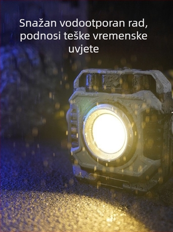 Magnetska LED Radna Svjetiljka — Punjiva, 3,7V, 10W, Gumbasti Prekidač, Prijenosna za Auto Popravke