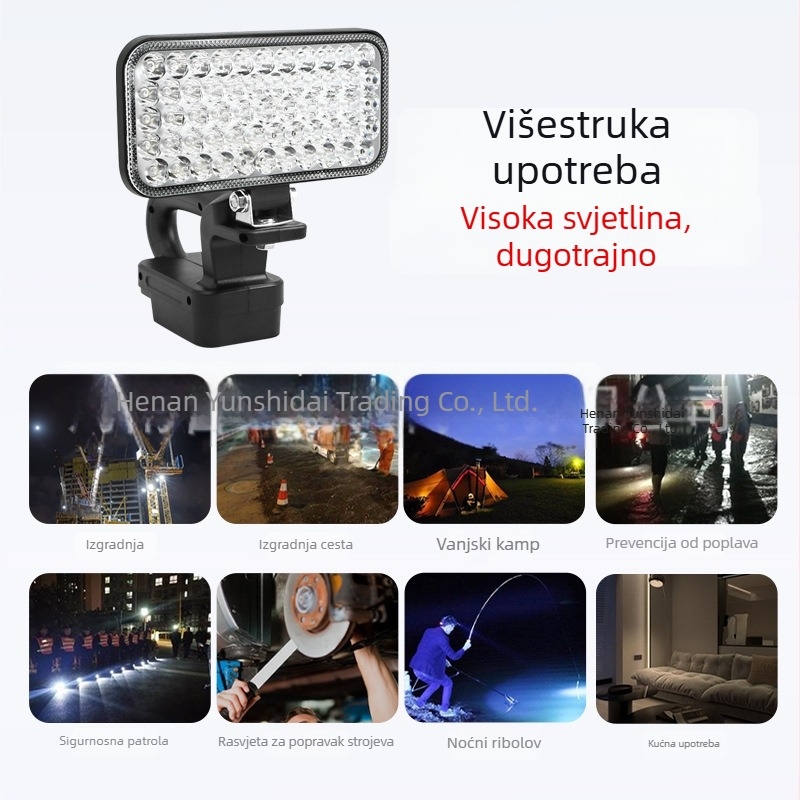 Prijenosna radna svjetiljka s litijskom baterijom, nužno osvjetljenje i kampersko osvjetljenje, u više veličina