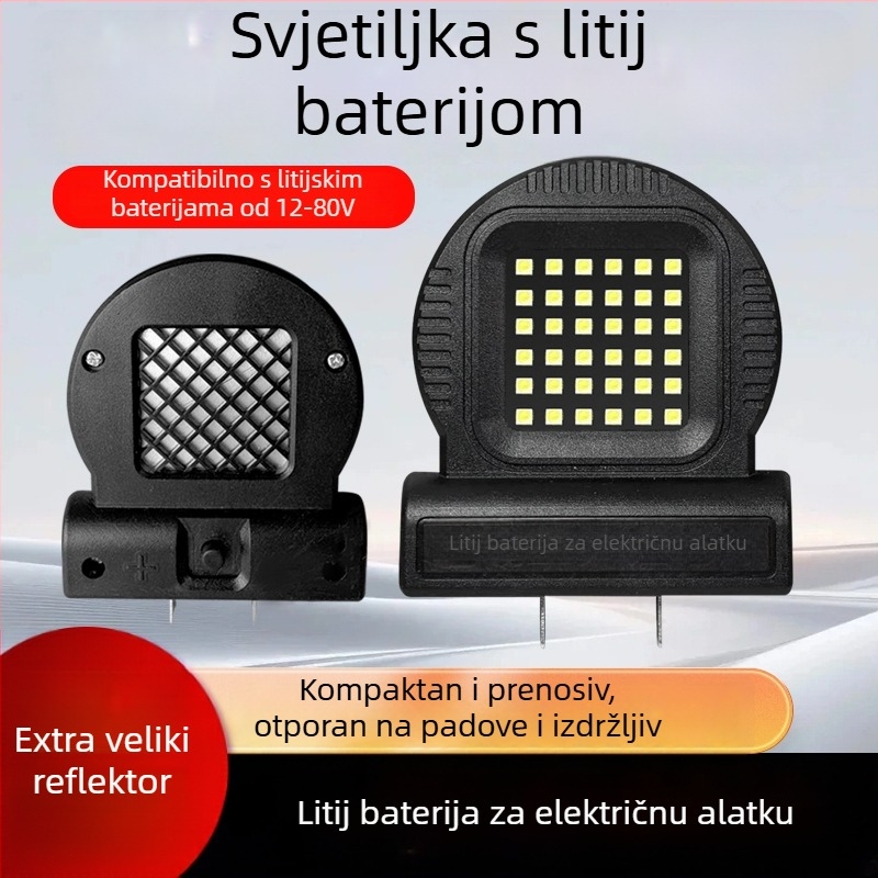 LED prijenosno radno svjetlo s litijskom baterijom za kampiranje i popravke, universalna kompatibilnost alata, 21W LED, 85V, 300mA, 30 000 h, 300 lm