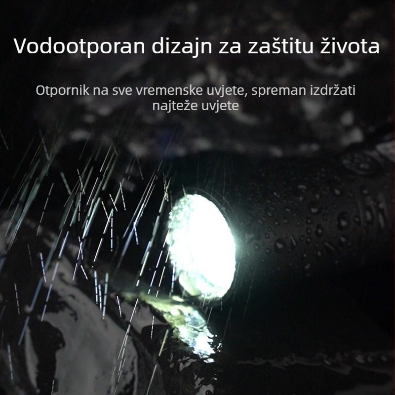 LED bočni fenjer — 10W, vodootporan na kišu, mini radni fenjer, baterija 600 mAh, otporan na padove, zviždaljka, višefunkcionalan