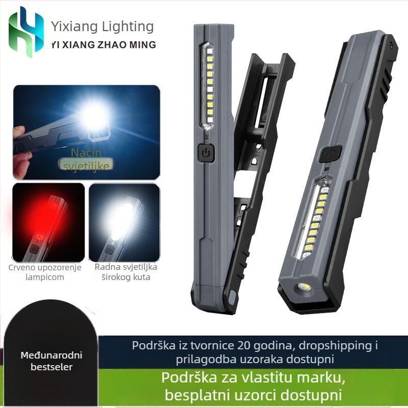 COB LED radna svjetiljka s magnetskom bazom, napajanje baterijom, ponovno punjiva, ultra jaka 100–240 lm, prijenosno vanjsko osvjetljenje