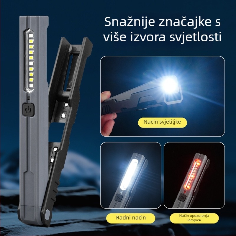COB LED radna svjetiljka s magnetskom bazom, napajanje baterijom, ponovno punjiva, ultra jaka 100–240 lm, prijenosno vanjsko osvjetljenje