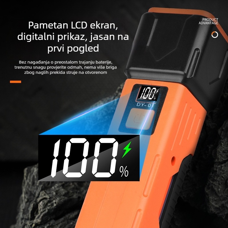 LED radna svjetiljka s COB, sklopiva magnetska lampica za kampiranje, model DY-01, 15W, 18650 baterija, vrijeme punjenja 1–2 h, trajanje rada 3–5 h