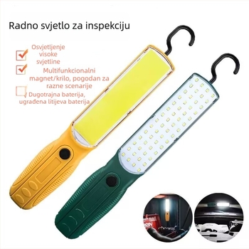 Magnetska radna svjetiljka s kukom – Punjiva 10W SMD+COB LED, baterija 1200mAh, vanjsko nužno osvjetljenje