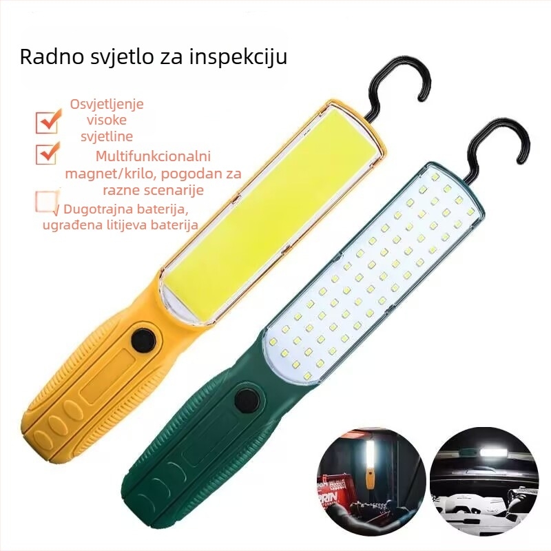  Magnetska radna svjetiljka s kukom – Punjiva 10W SMD+COB LED, baterija 1200mAh, vanjsko nužno osvjetljenje