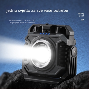LED radna svjetiljka 10W, baterija 5000mAh, USB punjenje, prenosna s magnetnom bazom za kampiranje i fotografiju