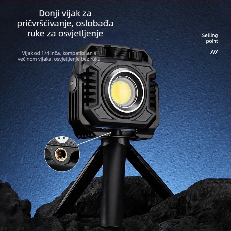 LED radna svjetiljka 10W, baterija 5000mAh, USB punjenje, prenosna s magnetnom bazom za kampiranje i fotografiju