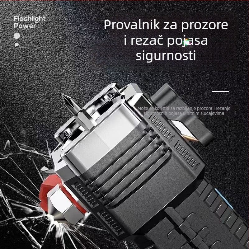 Automobilski sigurnosni čekić LED svjetiljka s magnetskom bočnom rasvjetom, ručni pogon, višenamjensko noćno osvjetljenje, 1200 mAh, 5 W, domet 100–200 m
