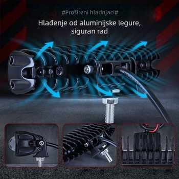 Svetlosna lampica s tri leće za viljušare – LED linearno svjetlo zone, indikator širine zone za AGV, model FL-328, 30W, 12-100V