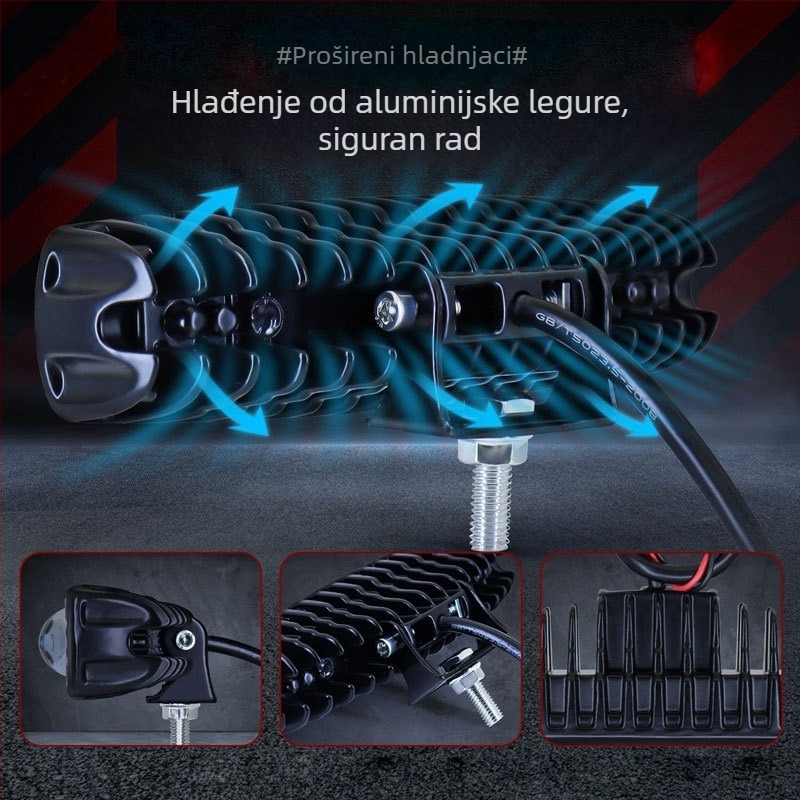Svetlosna lampica s tri leće za viljušare – LED linearno svjetlo zone, indikator širine zone za AGV, model FL-328, 30W, 12-100V