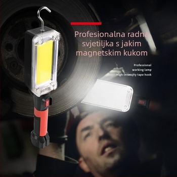 LED radna lampica s jakim magnetskim kukom i neprekidnom regulacijom jačine svjetla, prijenosna za dom i vanjsku upotrebu, s ugrađenom Li-ion baterijom, 20W LED