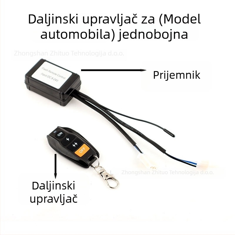 Kontroler LED strobe za automobil s bežičnim daljinskim upravljačem – LED radna svjetla traka za terenska vozila, 12–24V universalno, Snaga: 5