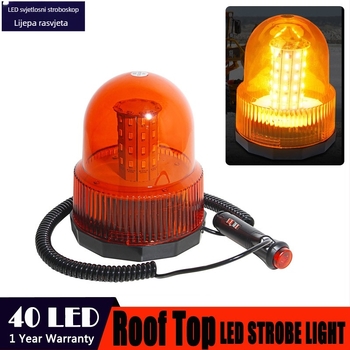 LED svjetlo za krov vozila, 40 LED, 20W, 12-24V, model 821, kućište od PC-a i magneta