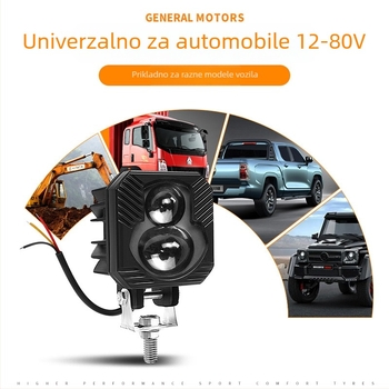 LED reflektori za automobil za off-road vozila, trostruki radni svjetlosni modul, 25W, 12-80V, 3600 lm, vijek trajanja 50.000 h, LED tipovi 3570/5050