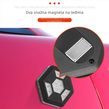Automobilsko magnetsko LED upozoravajuće svjetlo, rotirajuće blještanje, model S304, 3W, 3.6V, 30 lm
