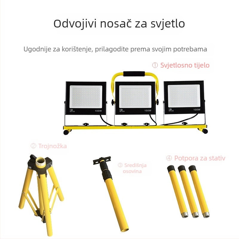 LED radna svjetiljka IP66, 30000 lm, 120° snop, 85-265V AC, 50/100W