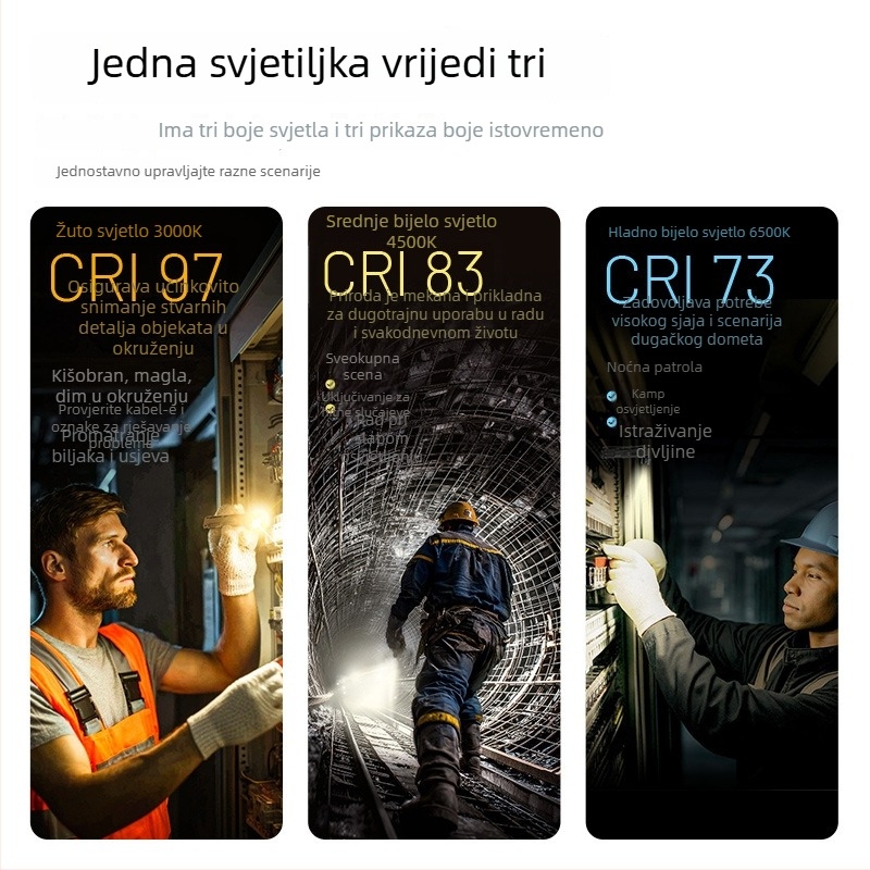 Kompaktna LED svjetiljka Knight Cole EDC09: višestruka temperatura svjetla, izravno punjenje, 1100 mAh, IPX-6, aluminijsko kućište