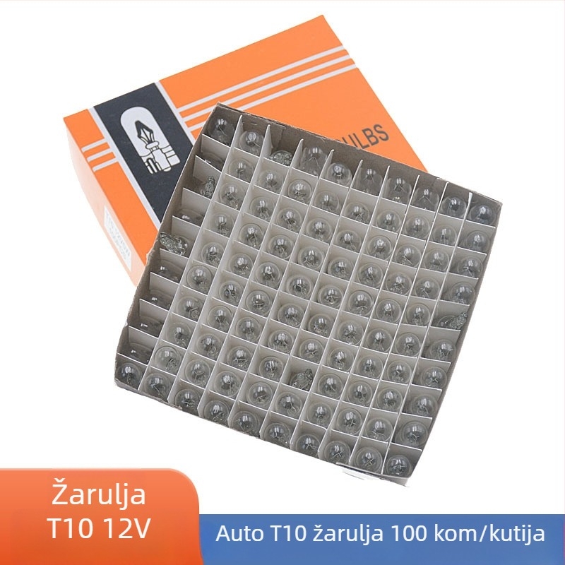 T10 auto žarulja 12V 5W za instrument ploču, svjetlo širine, svjetlo registarske pločice i hodnika – mala umetnuta žarulja