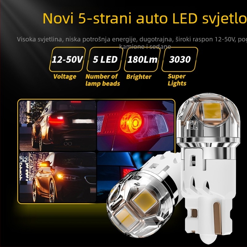 LED T10-5SMD-3030emc žarulja, 12-50V, 1.2W, 160LM