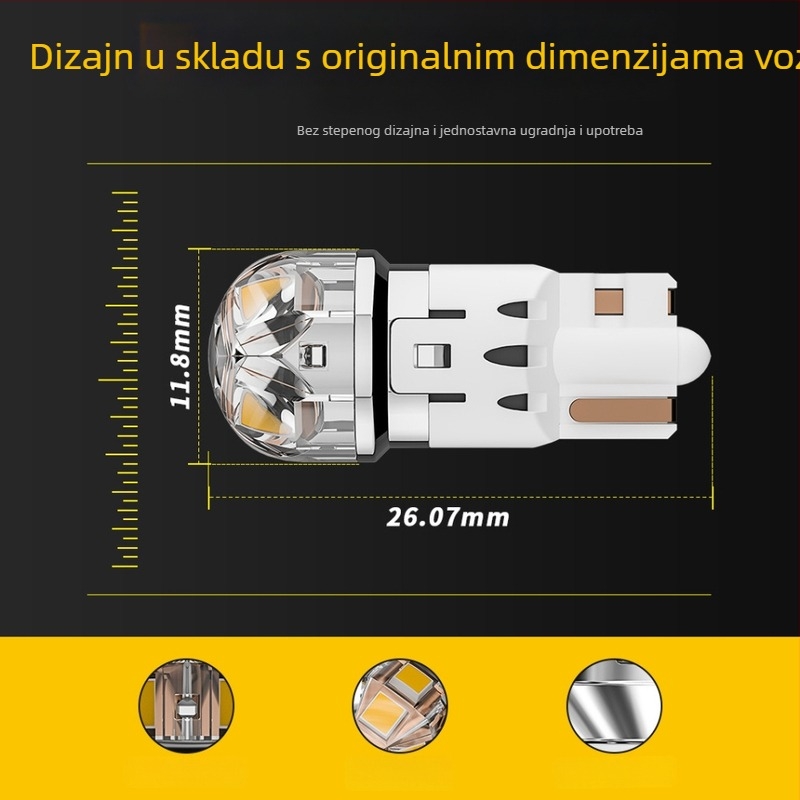 LED T10-5SMD-3030emc žarulja, 12-50V, 1.2W, 160LM